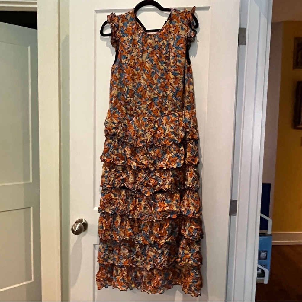 Aritzia Little Moon Rarity  Floral Tiered Midi Dress - Picture 2 of 10